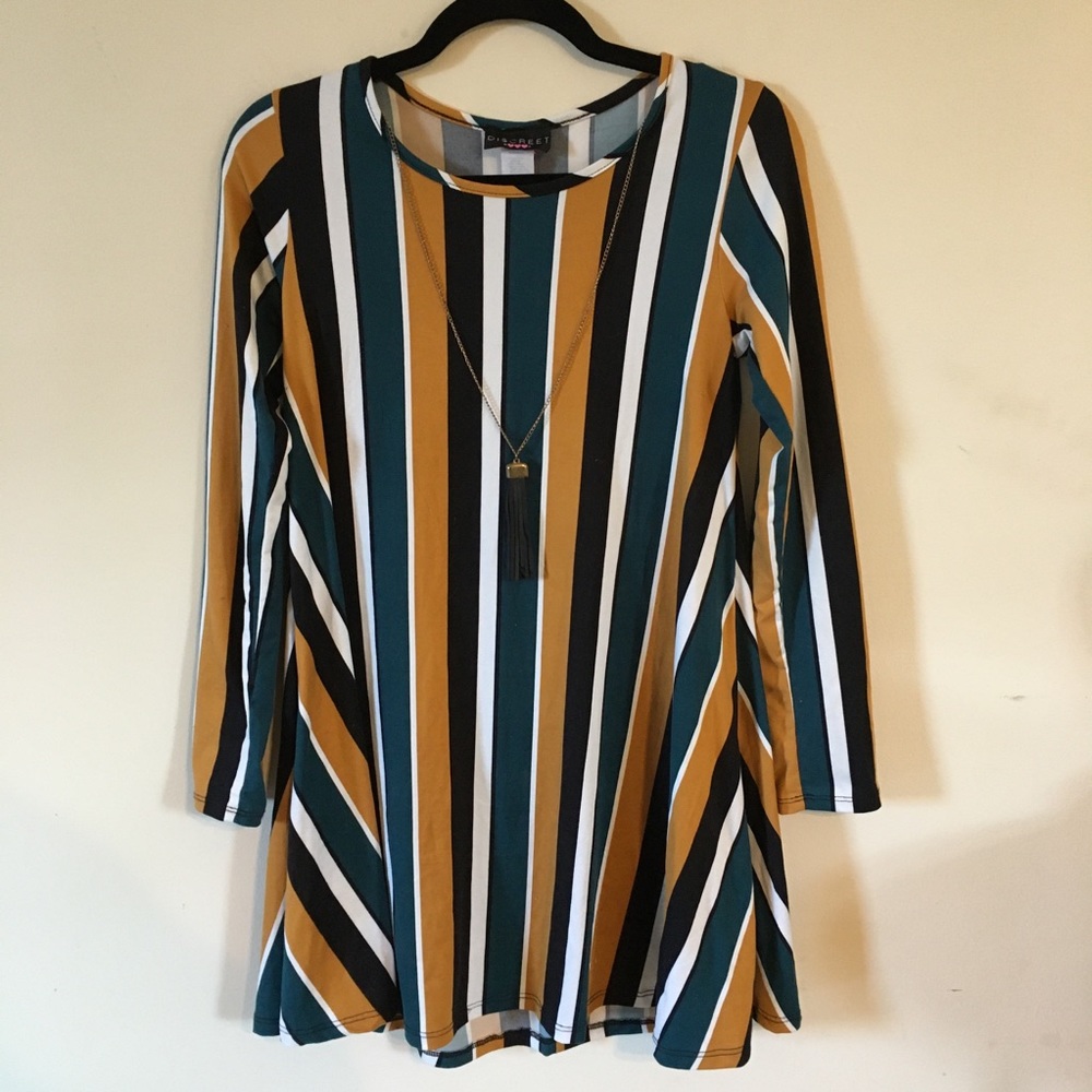 Striped long sleeve dress